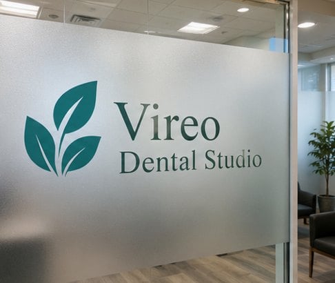 Frosted Privacy Cling with custom branding
